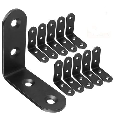 black metal corner brackets|black iron flat corner braces.